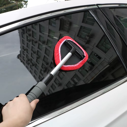 Window Scraping Mist Eliminator Microfiber Car Window Cleaner Telescopic Window Glass Cleaner Car Windshield Cleaning Brush