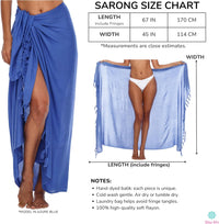 Sarong Swimsuit Coverup for Women Pareo Long Beach Bathing Suit Wrap with Coconut Clip
