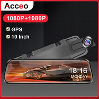 10 Inch Car DVR Car Touch Screen Video Recorder Dual 1080P Rearview Mirror Front and Rear HD Night Vision Camera Mirror