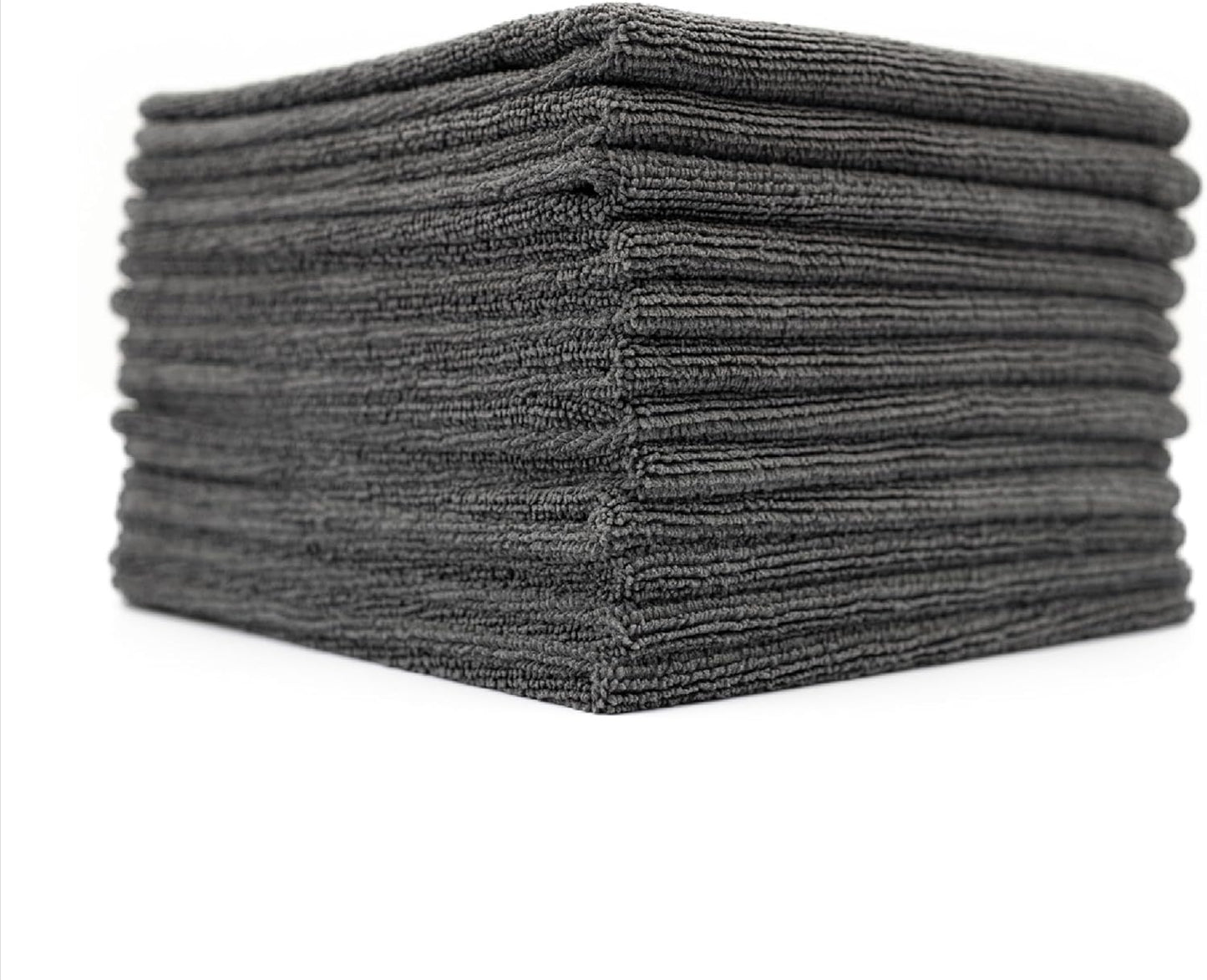 - All-Purpose Microfiber Terry Cleaning Towels - Commercial Grade, Highly Absorbent, Lint-Free, Streak-Free, Kitchens, Bathrooms, Offices, 300Gsm, 12In X 12In, Grey (12-Pack)